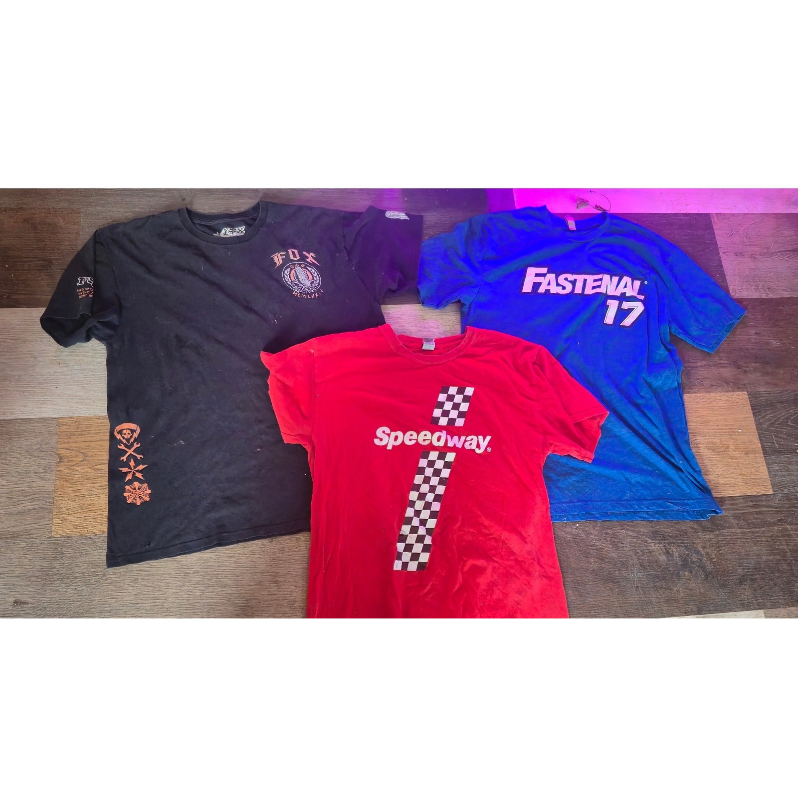 Racing TShirt Bundle Speedway Indy 500 Fastenal 17 Fox Racing Moto Mens Large